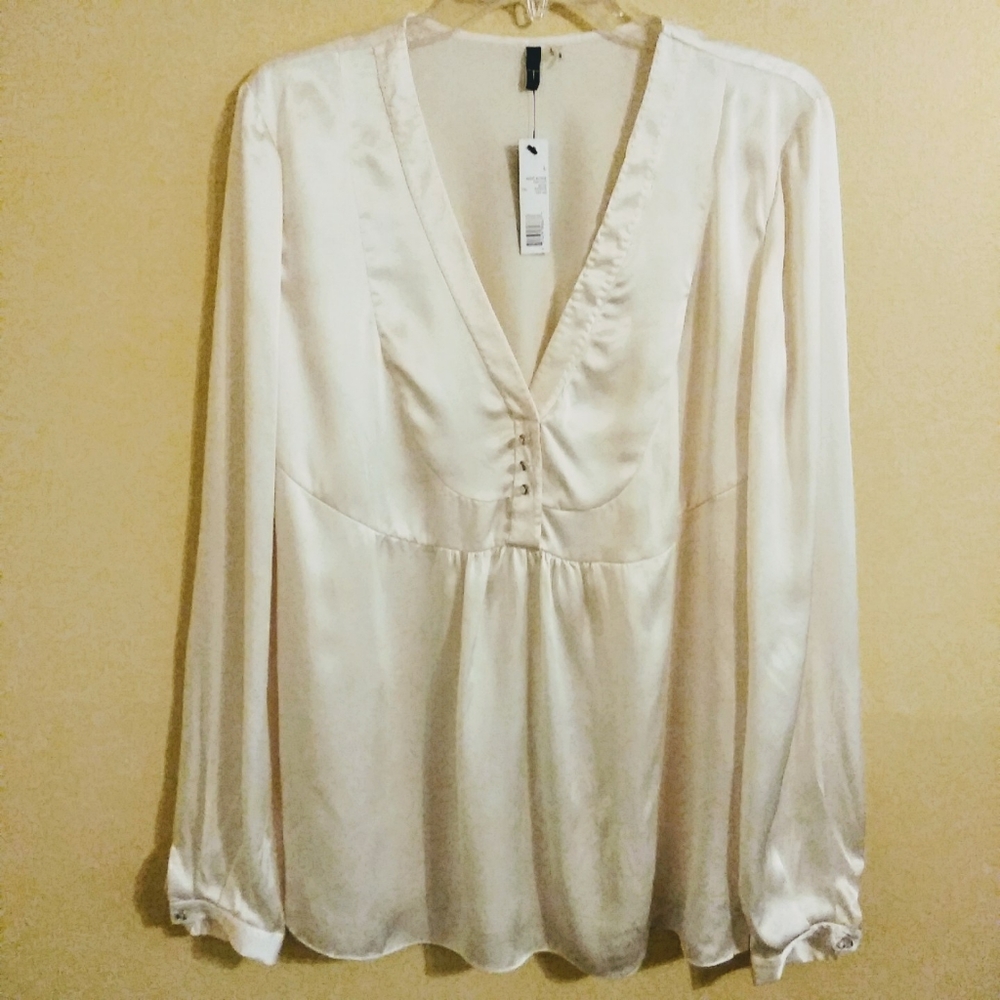 Tahari herra blouse NWT 100% silk L